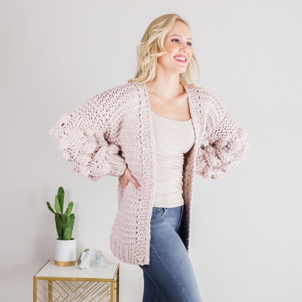 Emily' Handmade Pom Pom Cardigan - Picture 4 of 7